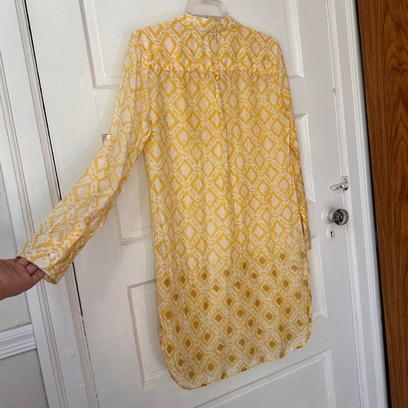 Roberta Roller Rabbit Tunic Silk Blend Lightweight 1/4 Button Down Roll Tab XS - Picture 6 of 17